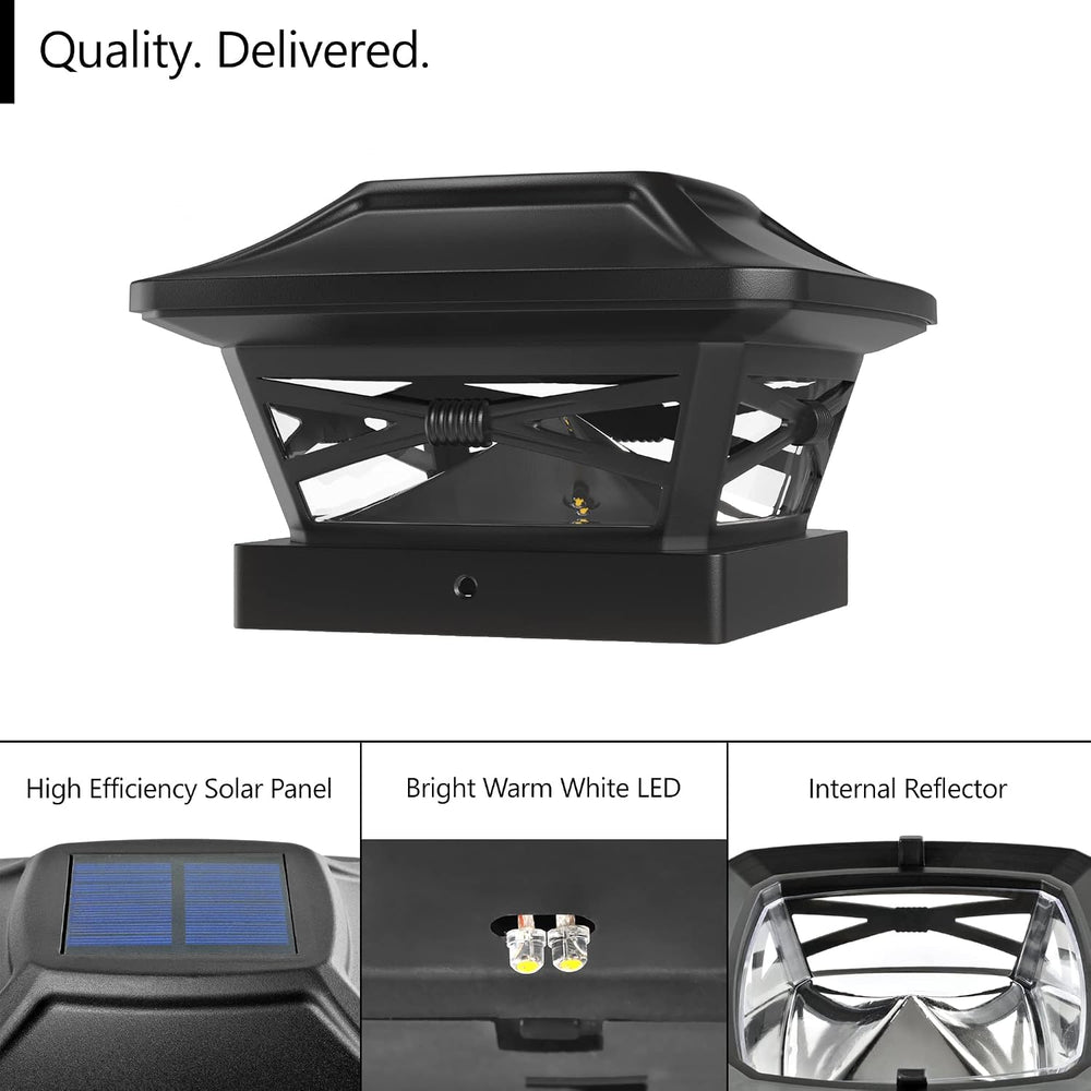 Davinci Lighting Renaissance Solar Outdoor Post Cap Lights - Includes Bases f...