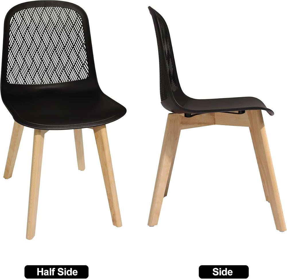KM Legend Armless Modern Chairs with Wood Legs for Living, Bedroom, Kitchen,D...