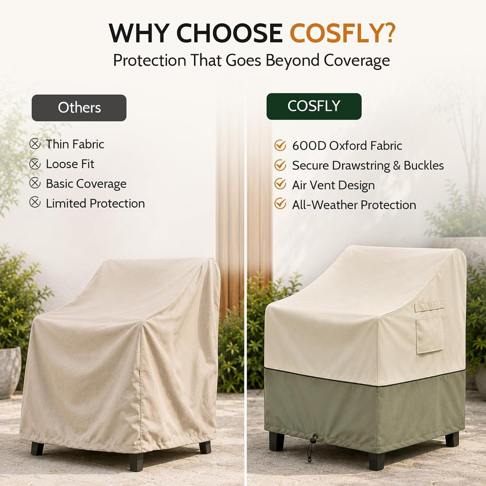 COSFLY Patio Furniture Chair Covers Waterproof, 32"W x 37"D x 36&qu...