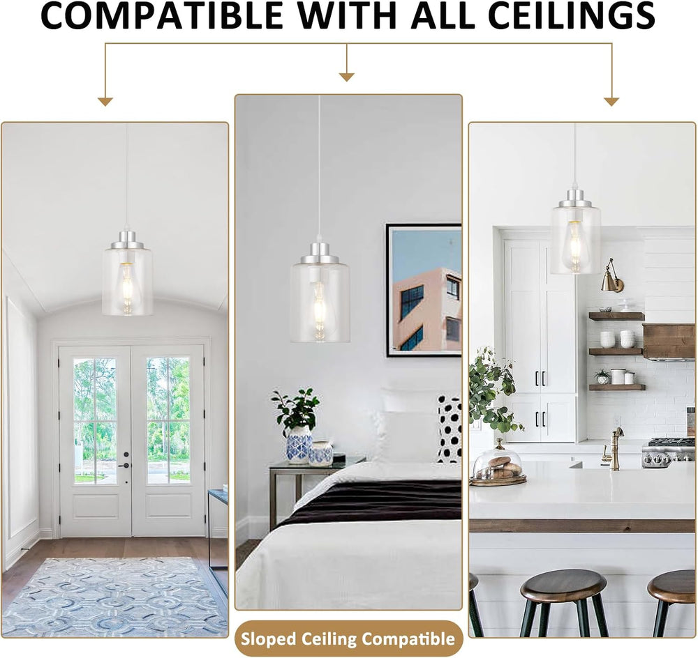 WimiSom Industrial Pendant Lighting, Modern Glass Shade Pendant Lights