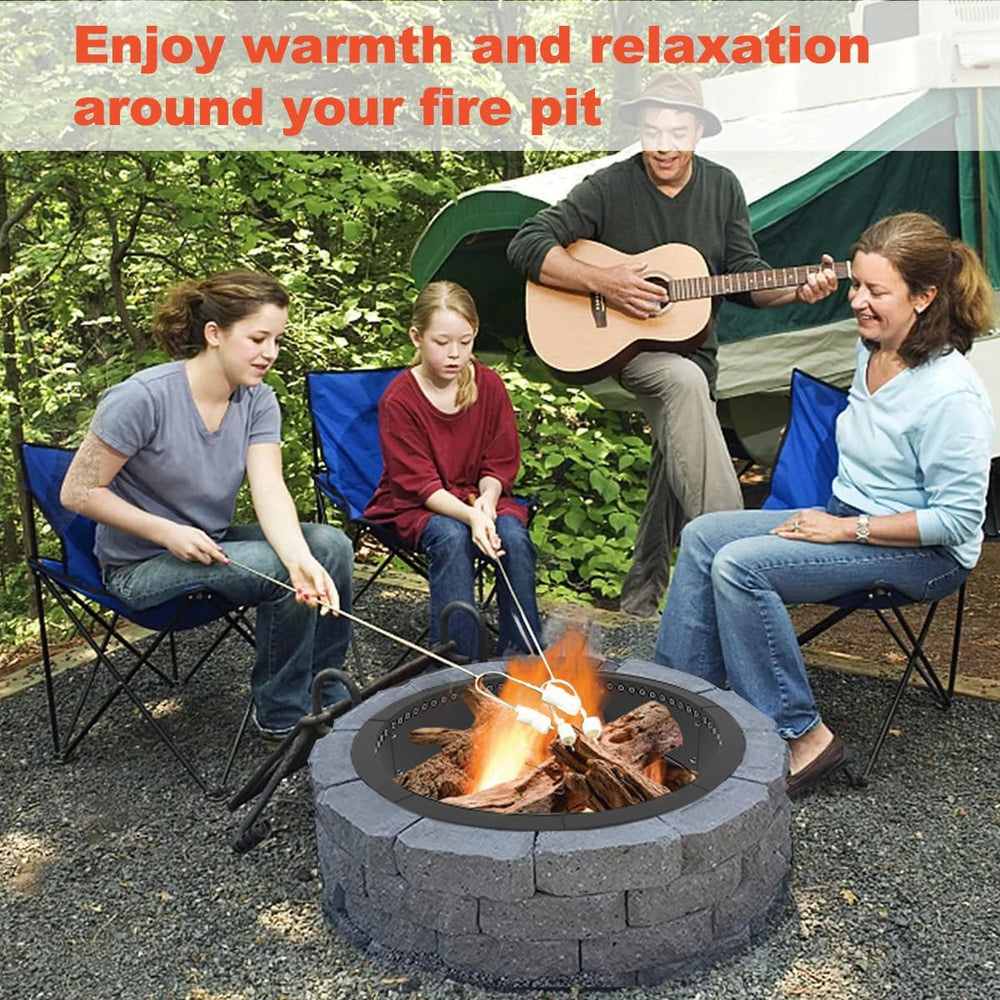 Koutemie Outdoor Smokeless Fire Pit Ring Liner 32-Inch Outer/28-Inch Inner Di...