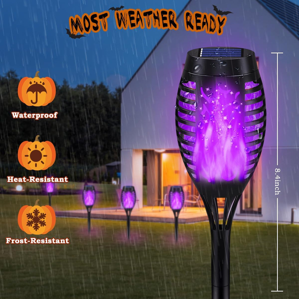 10Pack Purple Solar Halloween Lights for Halloween Decorations Outdoor