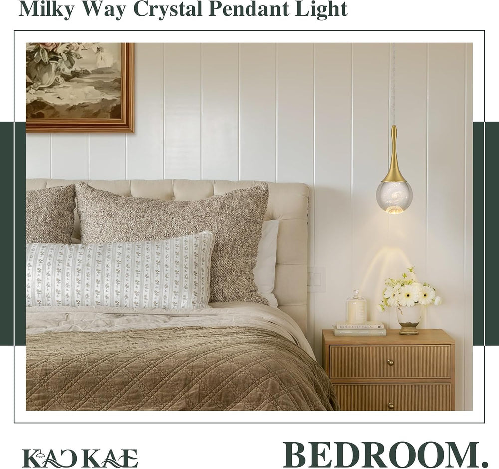 LED Pendant Light Kitchen Island Milky Way Crystal Pendant Lights Dimmable Go...