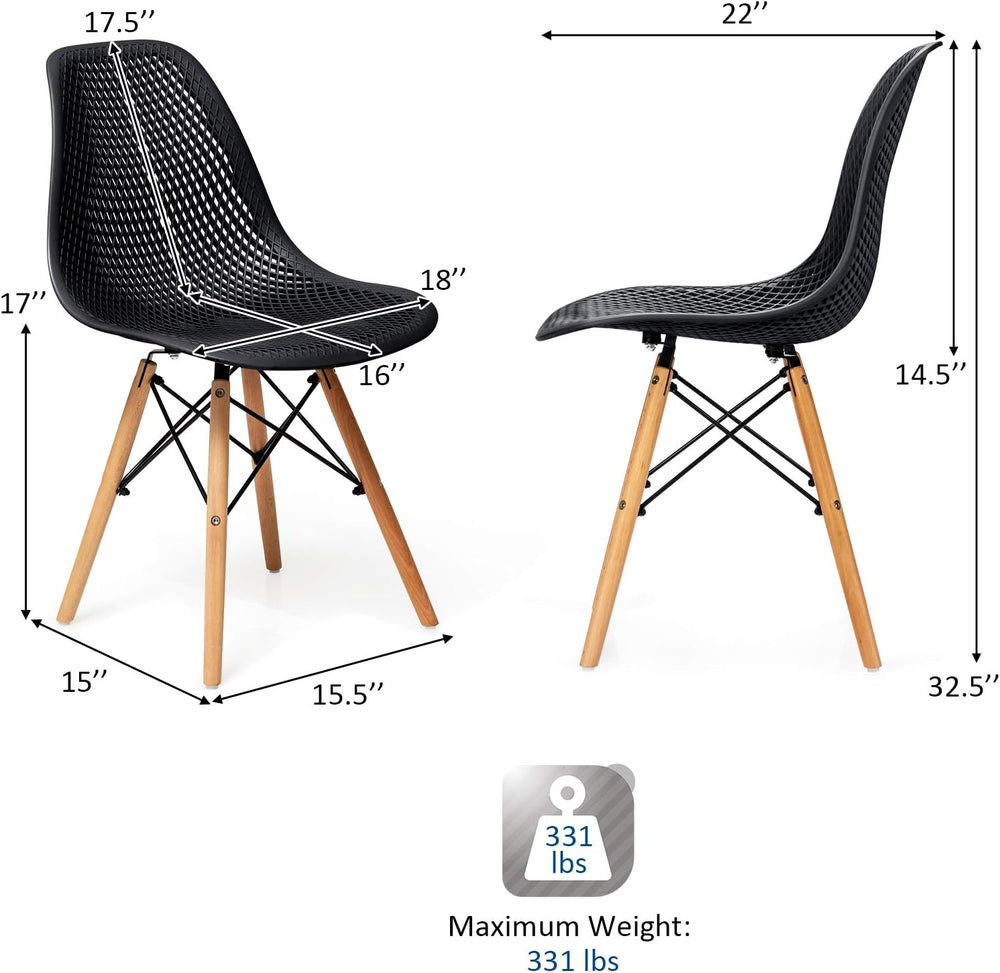Giantex Set of 4 Modern Dining Chairs, Outdoor Indoor Shell PP Lounge Side Ch...