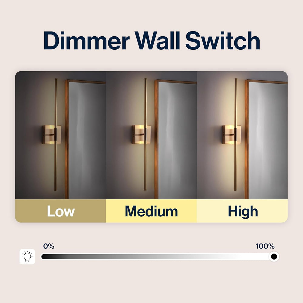 JONATHAN Y Makena 28" 1-Light LED Wall Sconce, Brass Gold
