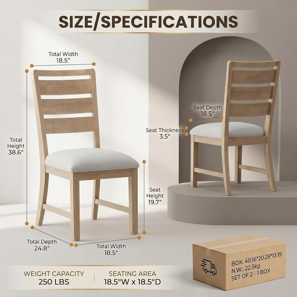 COLAMY Modern Dining Chairs Set of 6, Breathable Fabric Kitchen Chairs with H...