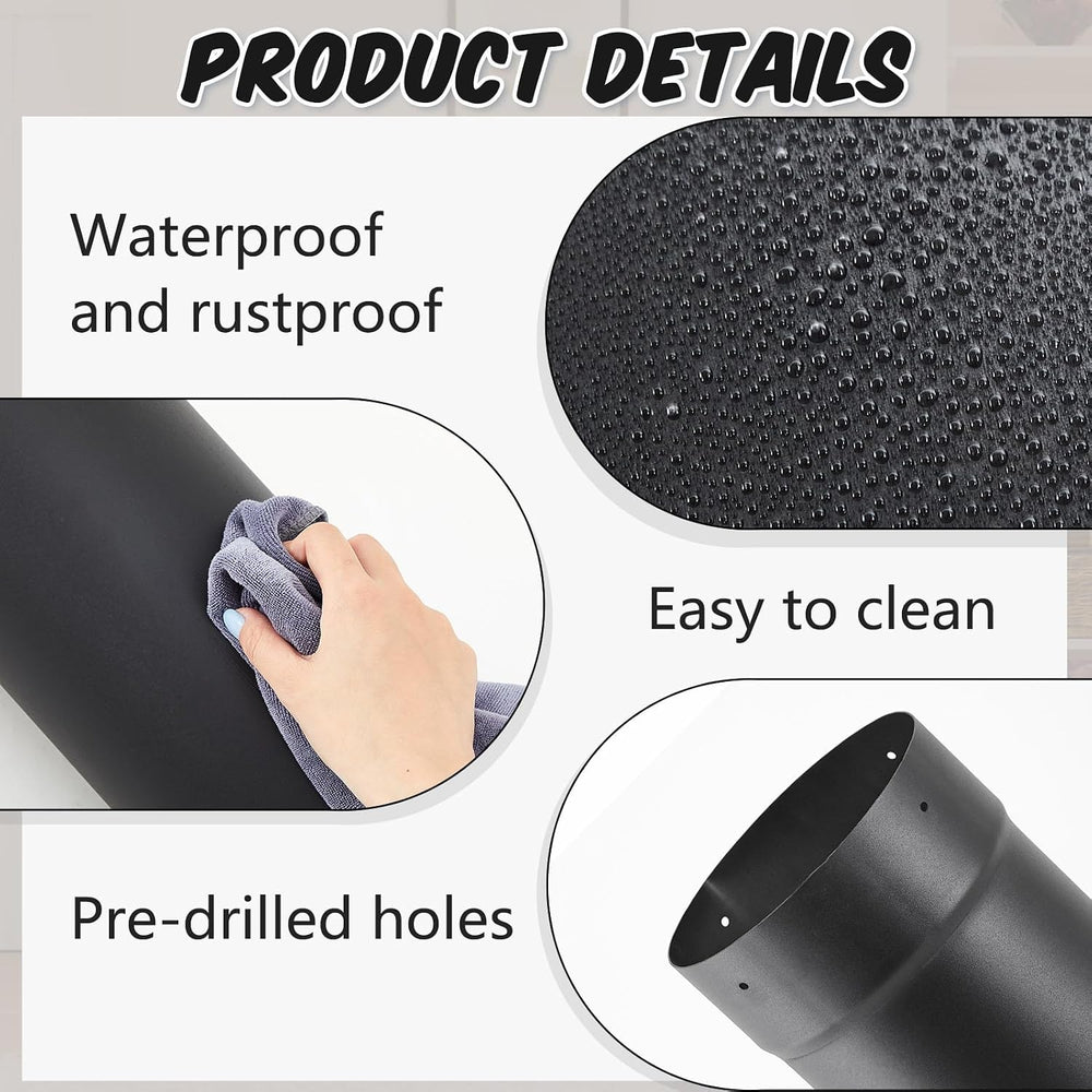 Yaocom 1 Pcs 6" Single Wall Stove Pipe 38" to 70" Telescoping ...