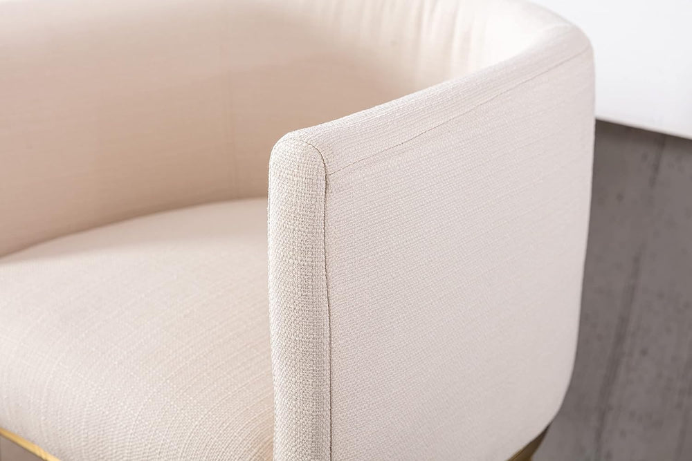 RIVOVA Contemporary Cream Linen Bar Stools Set of 4, 32" Upholstered Fab...
