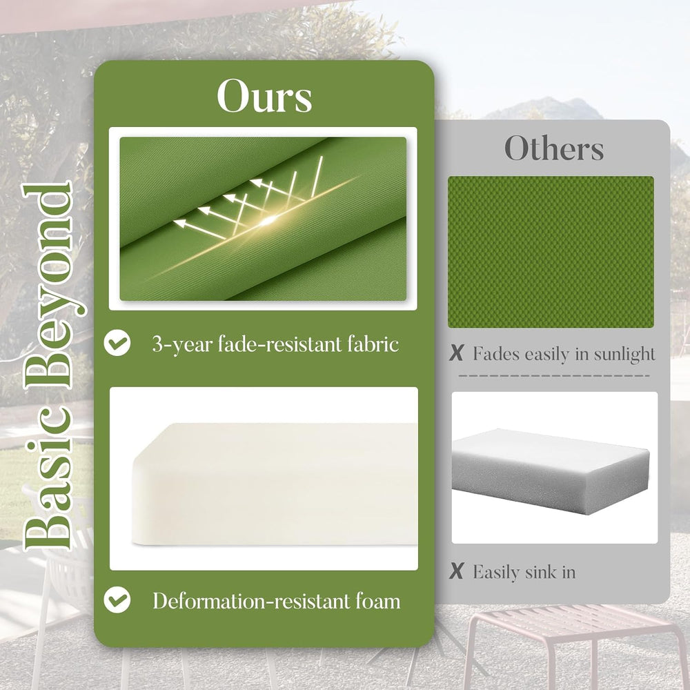 Basic Beyond Outdoor Cushions for Patio Furniture: Waterproof & UV Resist...