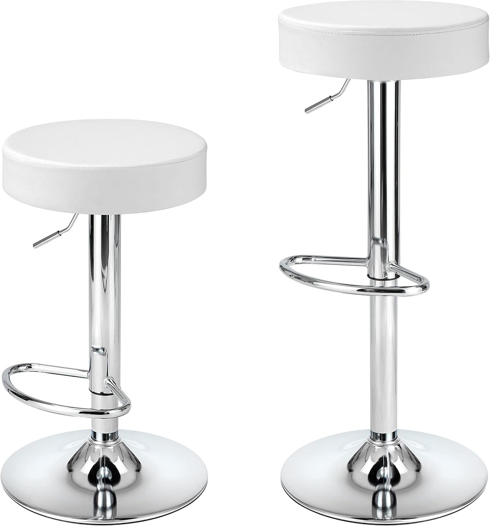 Finnhomy Bar Stools Set of 2 Modern PU Leather, Swivel Barstools with Footres...