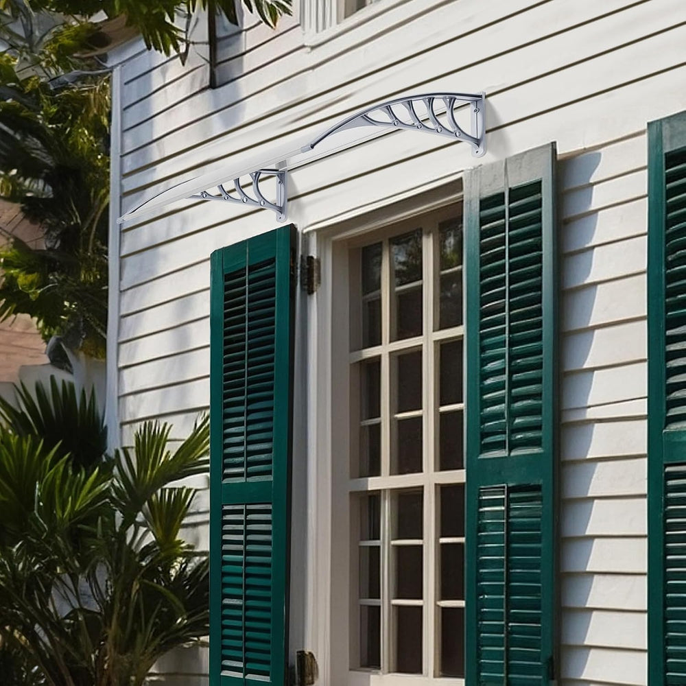 VINGLI Window Awning Door Canopy, 40" x 40" Awnings for Doors Polyc...