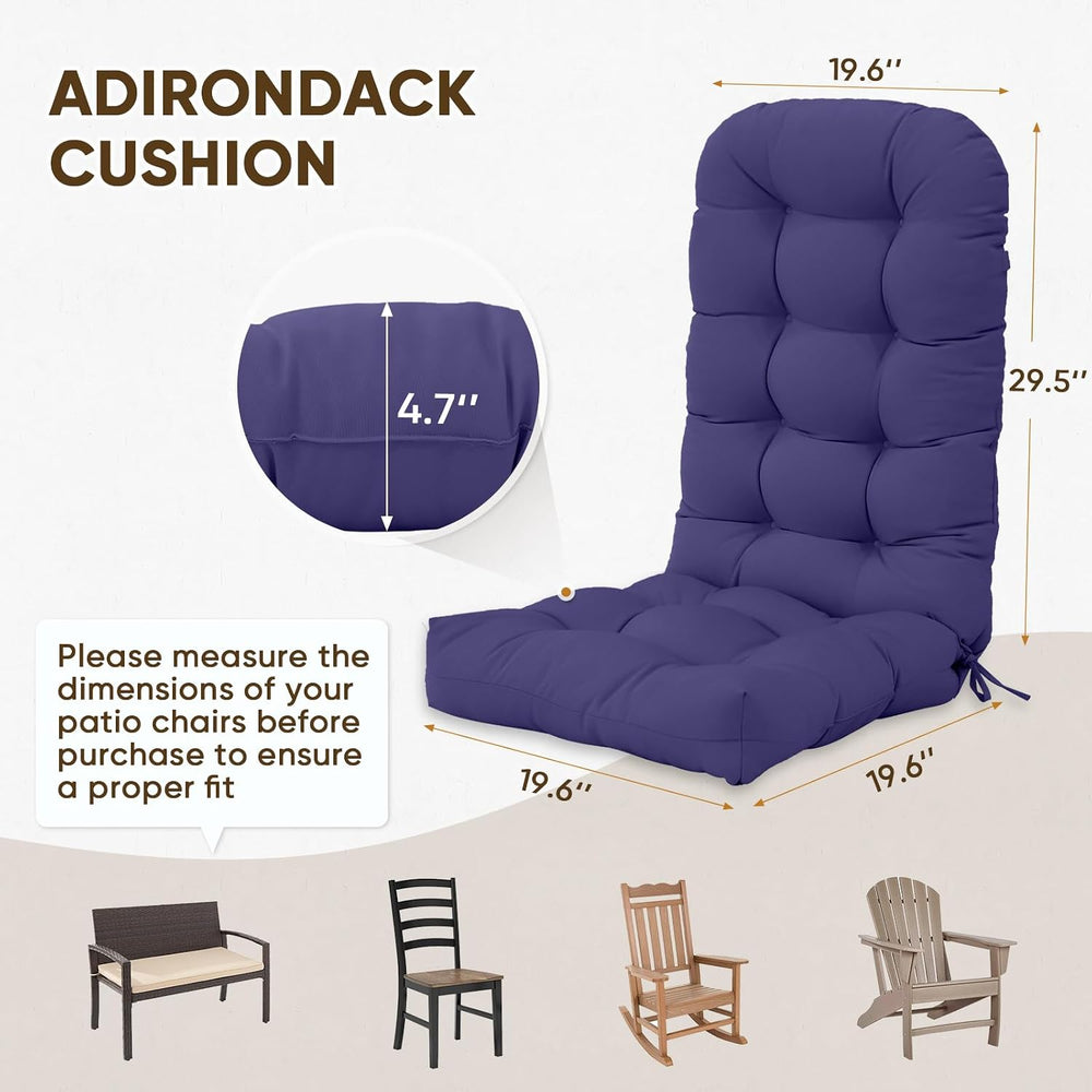COOS BAY High Back Adirondack Chair Cushions for Outdoor Furniture, 49x20x5 i...