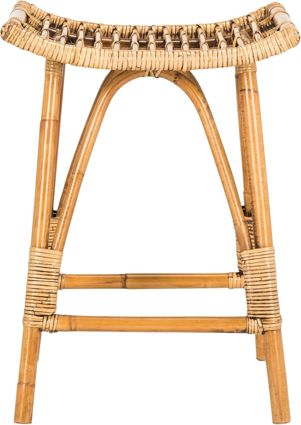 Safavieh Home Collection Leda Brown Rattan 26-inch Counter Stool
