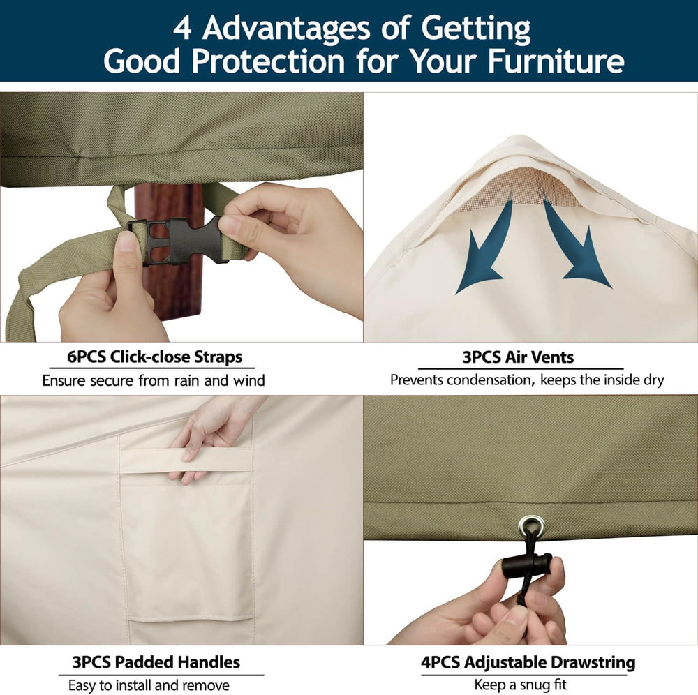 Outdoor Sectional Couch Cover - Patio Fruniture Covers Waterproof, Rip-Stop, ...