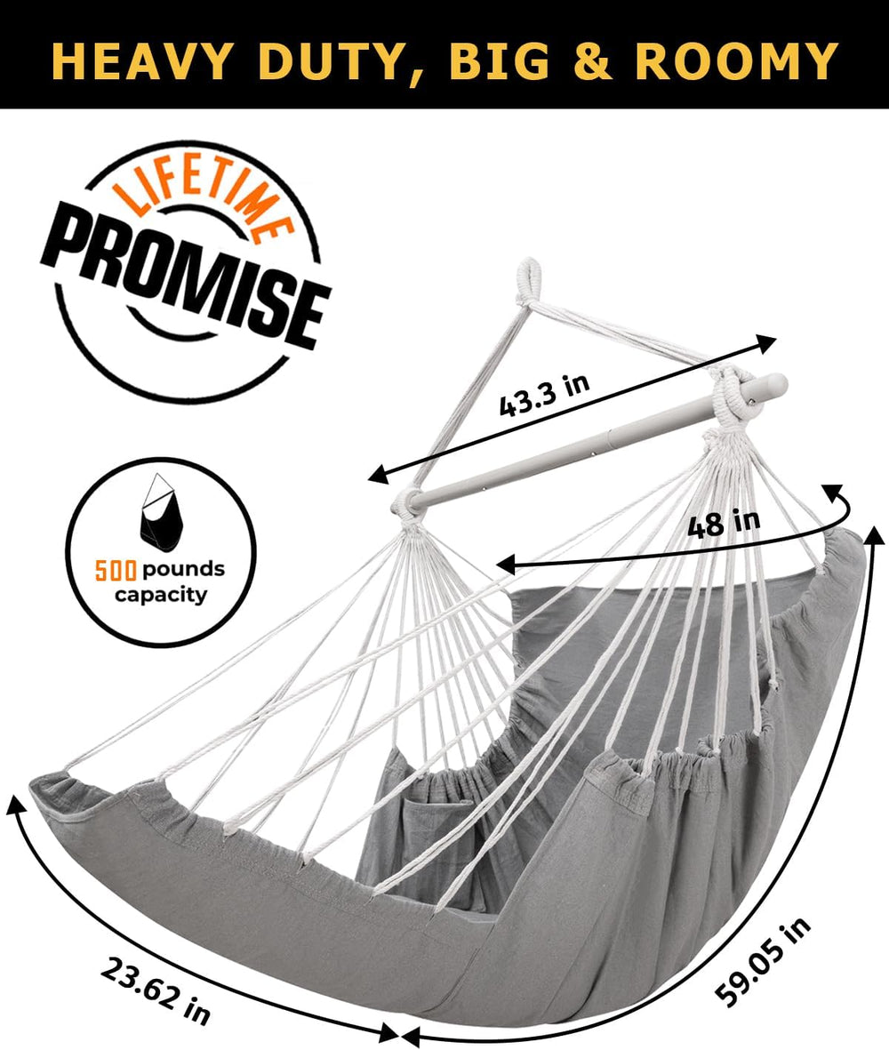 ADVOKAIR Hanging Hammock Chair Large Swing Chair with Foot Rest and Hardware,...
