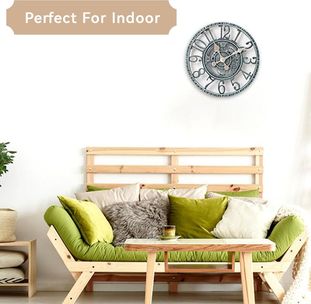 Lily's Home Hanging Wall Clock, Steampunk Gear and Cog Design with a Pewt...