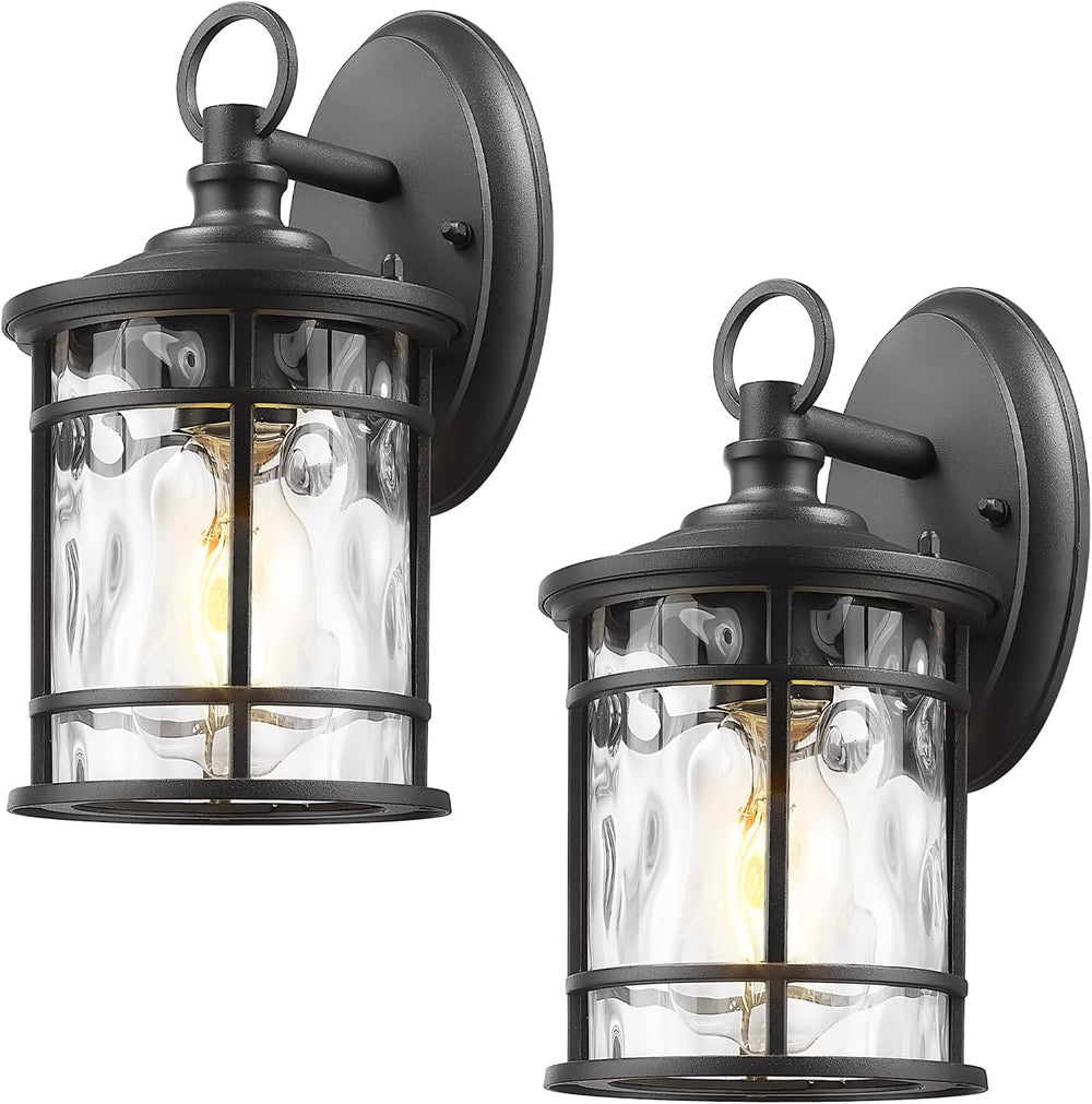 Emliviar 2 Pack Exterior Wall Sconce Light, Anti-Rust Outdoor Lanterns Wall L...