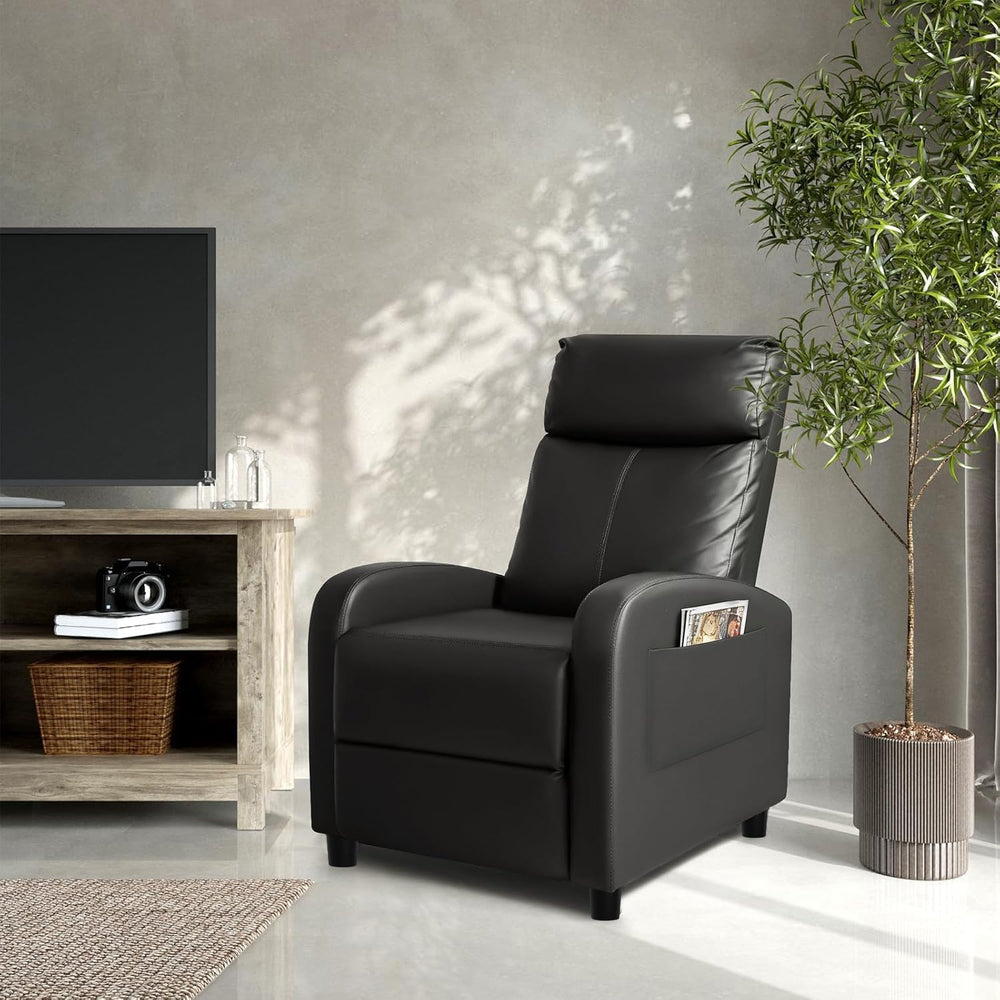 Homall Recliner Chair, Recliner Sofa PU Leather for Adults, Black Recliners