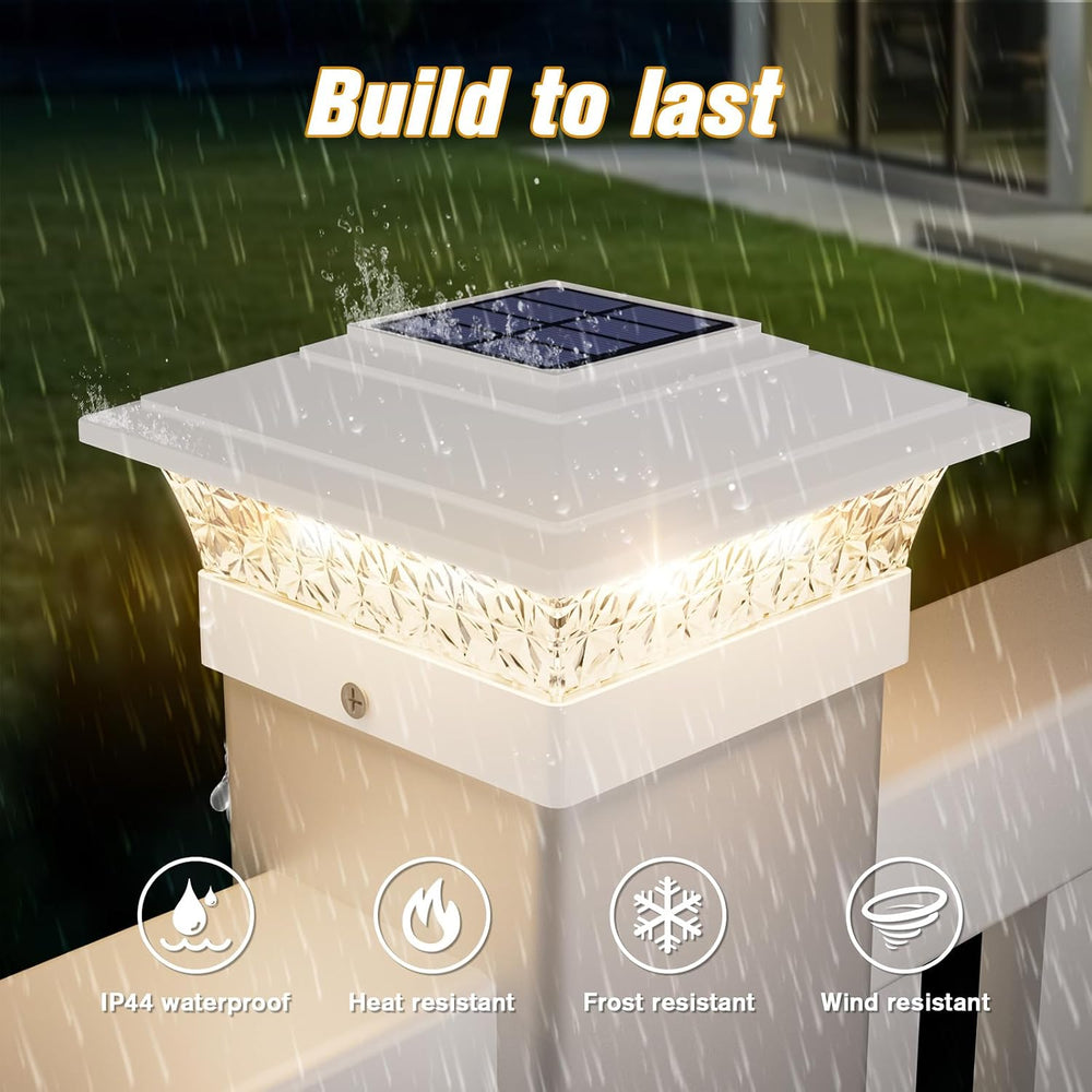 Solar Post Cap Lights Outdoor 12pack, Waterproof Fence Post Lights with 16 Ul...