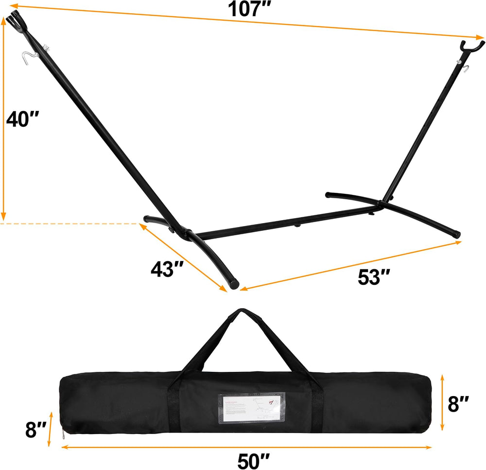SUPER DEAL Portable 9FT Hammock Stand, Heavy Duty 2 Person 620 LBS Capacity S...