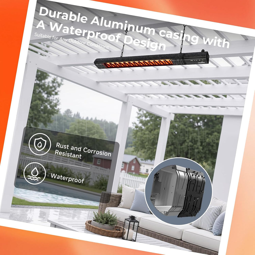 Sundate Ceiling Electric Outdoor Heater Wifi Control Wall-Mounted Hanging Pat...