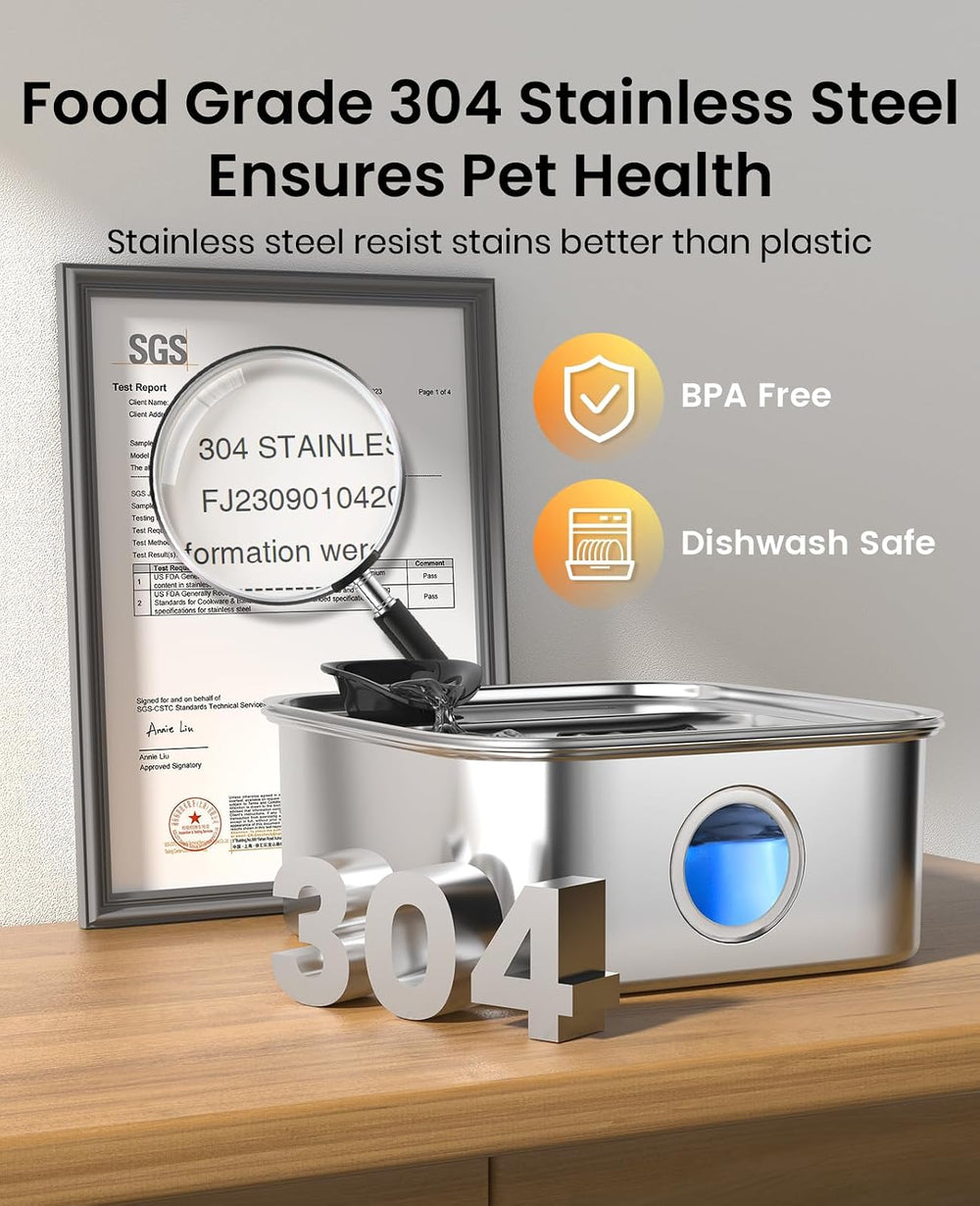 oneisall 10L/2.6Gal Dog Water Fountain for Large Dogs (with 2 Filters)