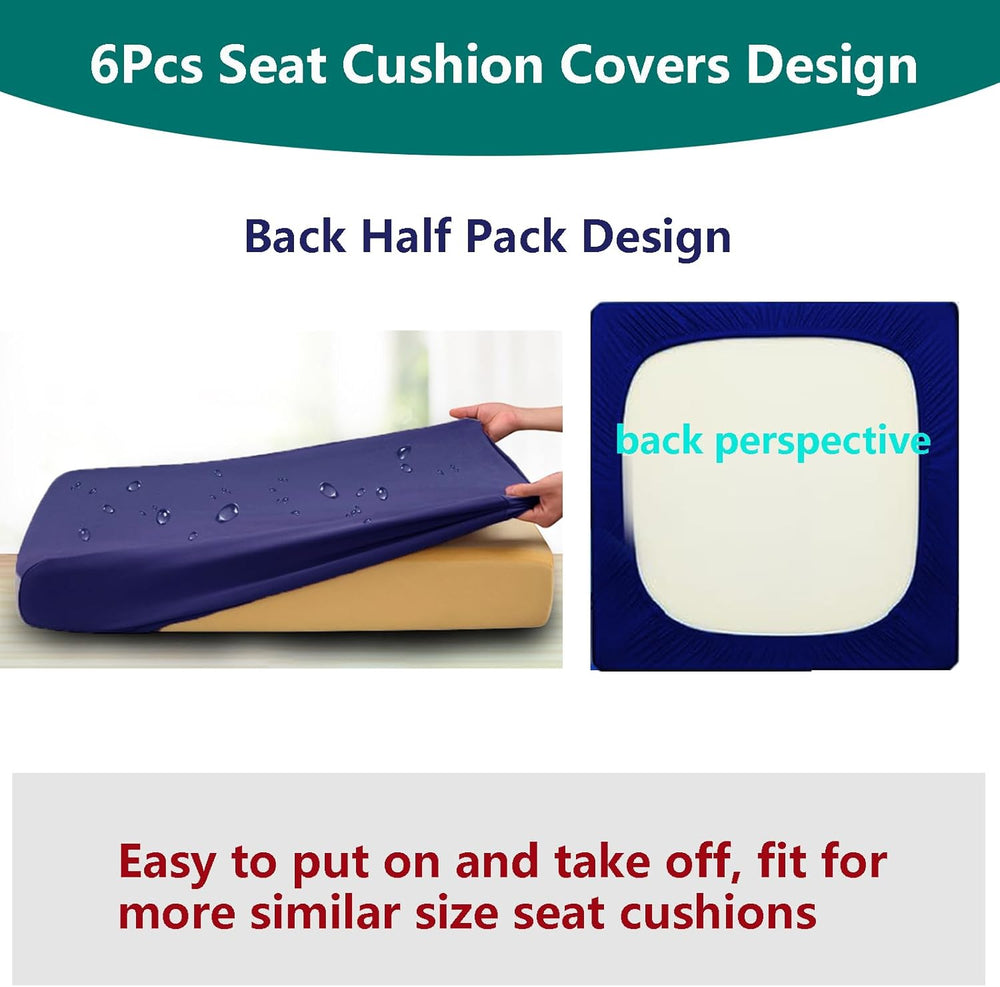 Outdoor Cushion Covers Replacement 14 Pcs, Black