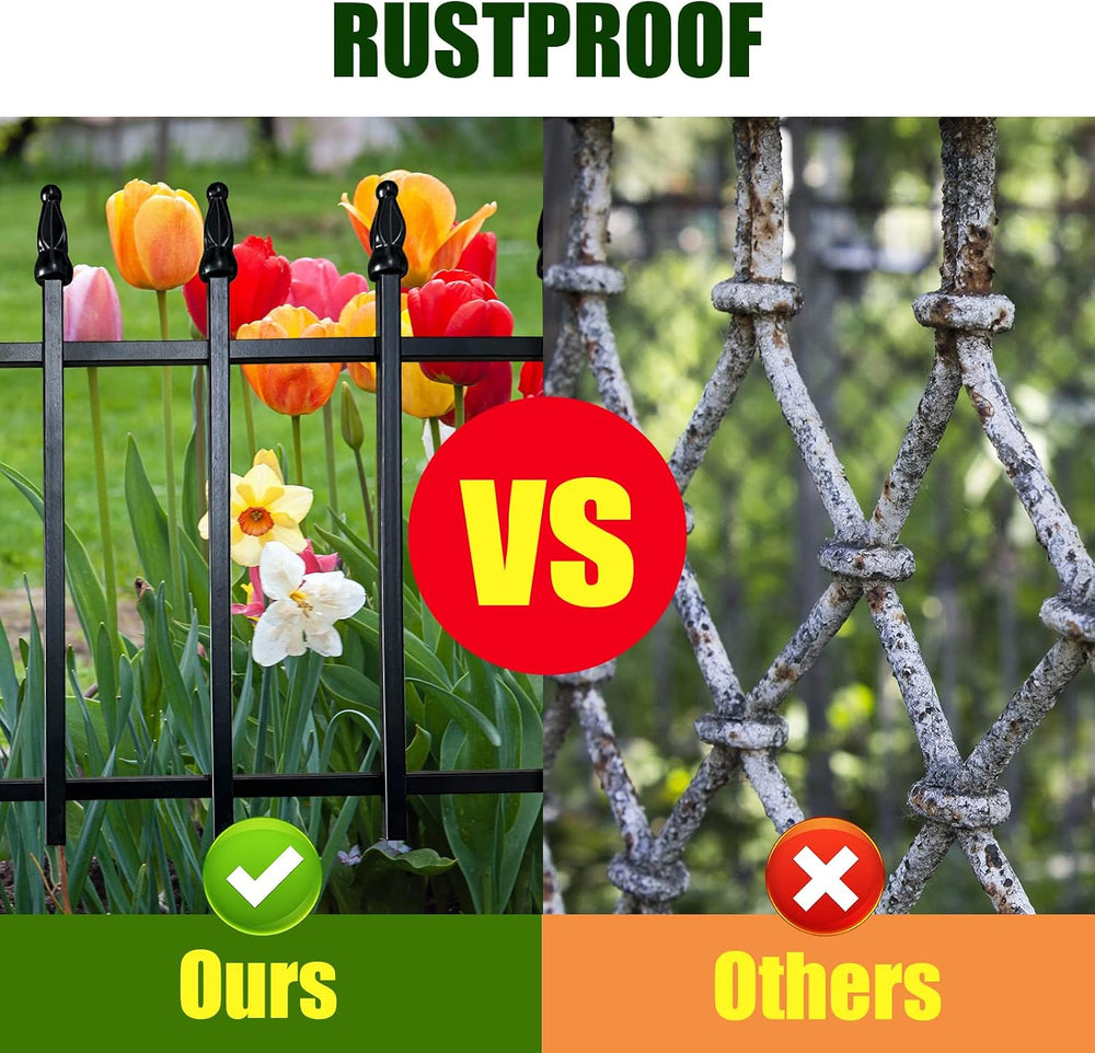 Thealyn 18"H x 22"W Decorative Metal Garden Border Fence, 5 Panels,...