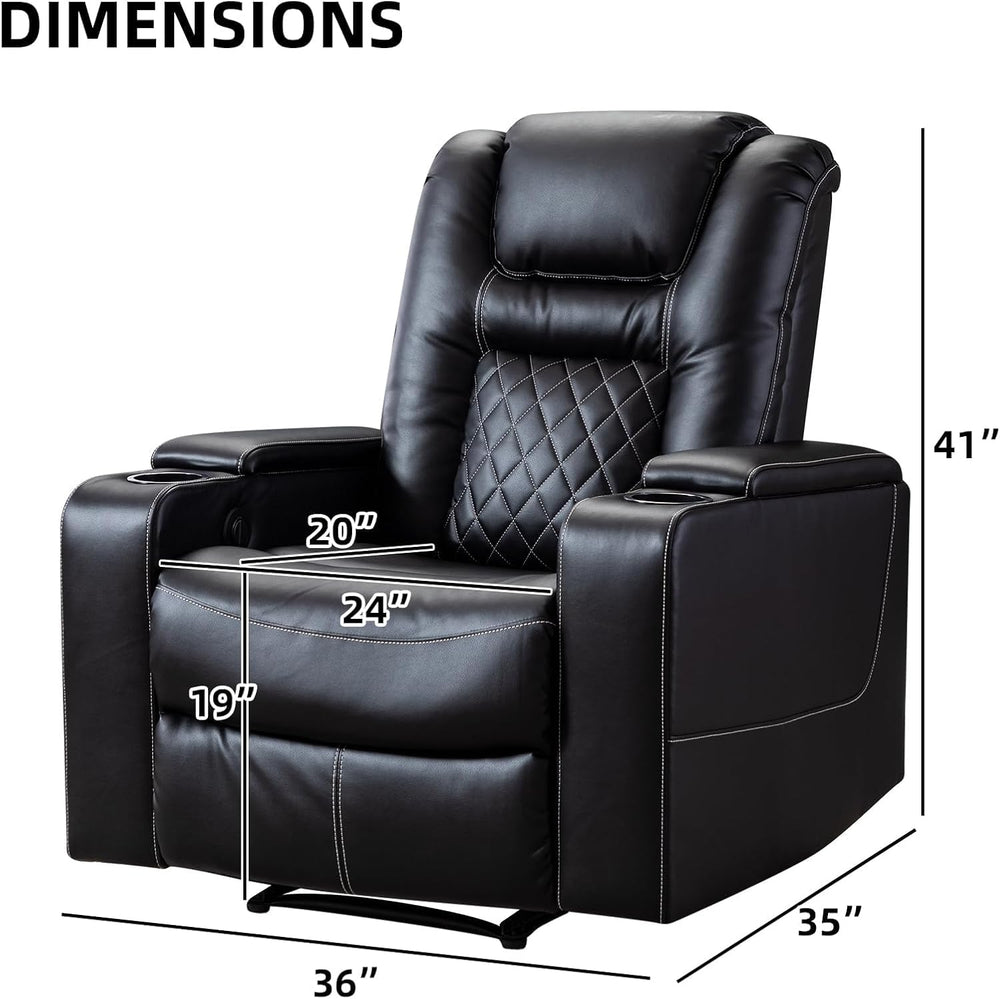 CANMOV Electric Power Recliner Chair Set of 4, Breathable Leather Home Theate...