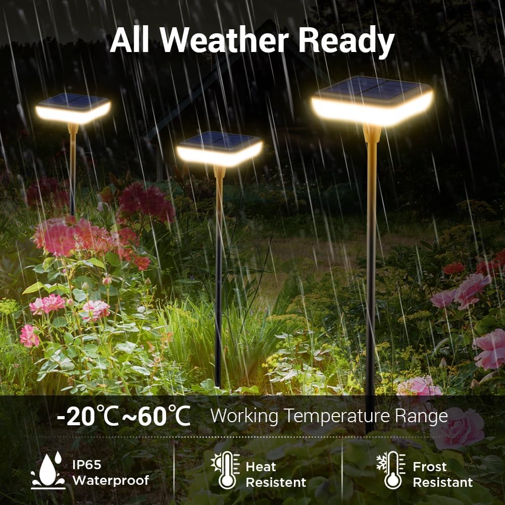 Solar Pathway Lights Outdoor 6 Pack Solar Powered Garden Lights 12H Long Last...