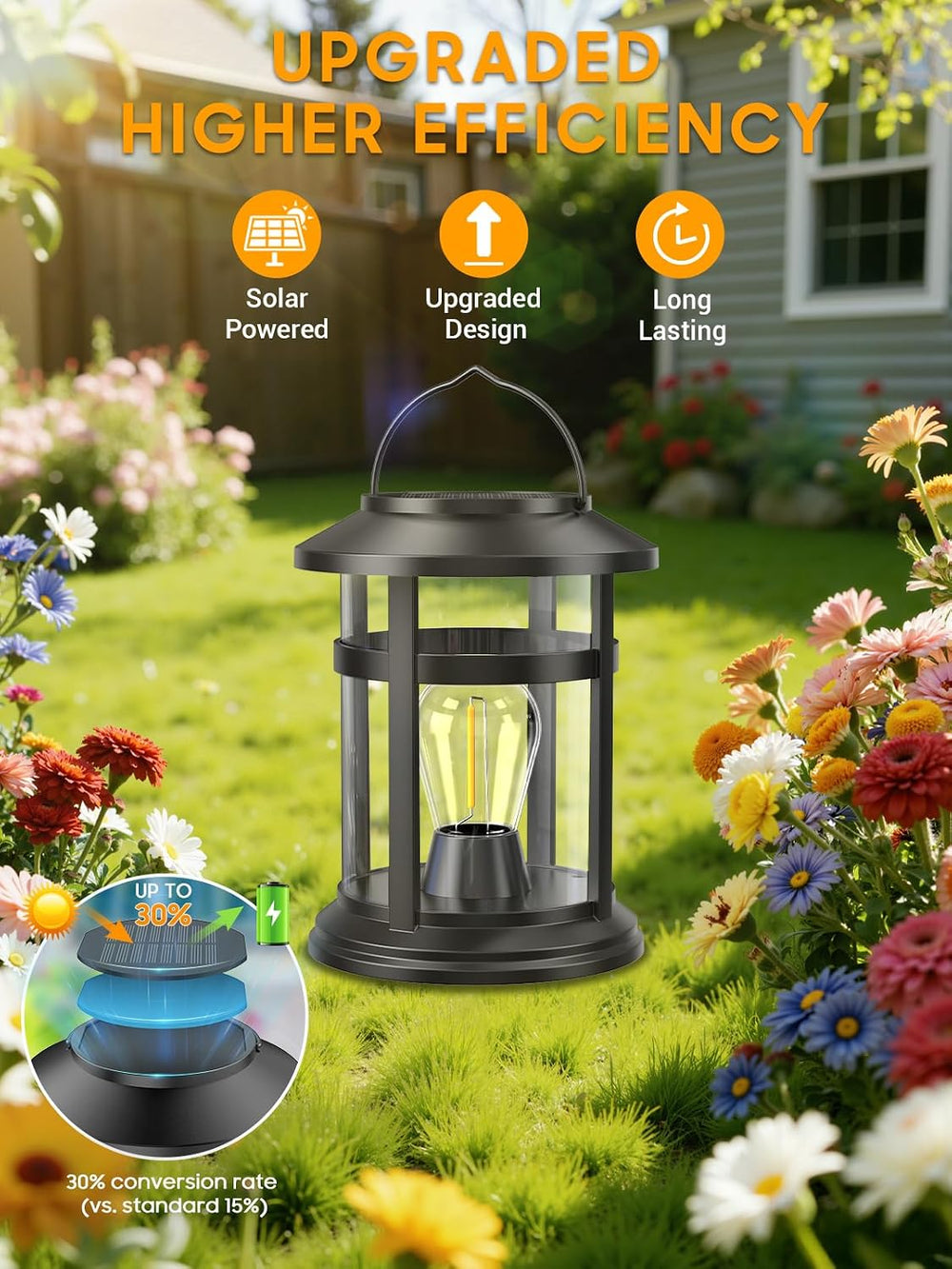 Solar Lantern Outdoor Waterproof, 4 Pack Bright Hanging Solar Lights for Outs...