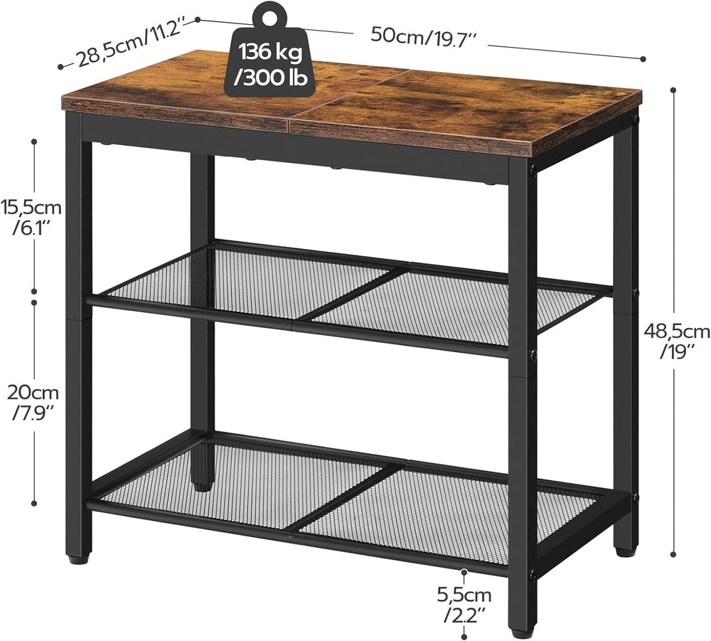HOOBRO Shoe Bench, 3-Tier Shoe Rack, Industrial Shoe Organizer Storage Bench,...