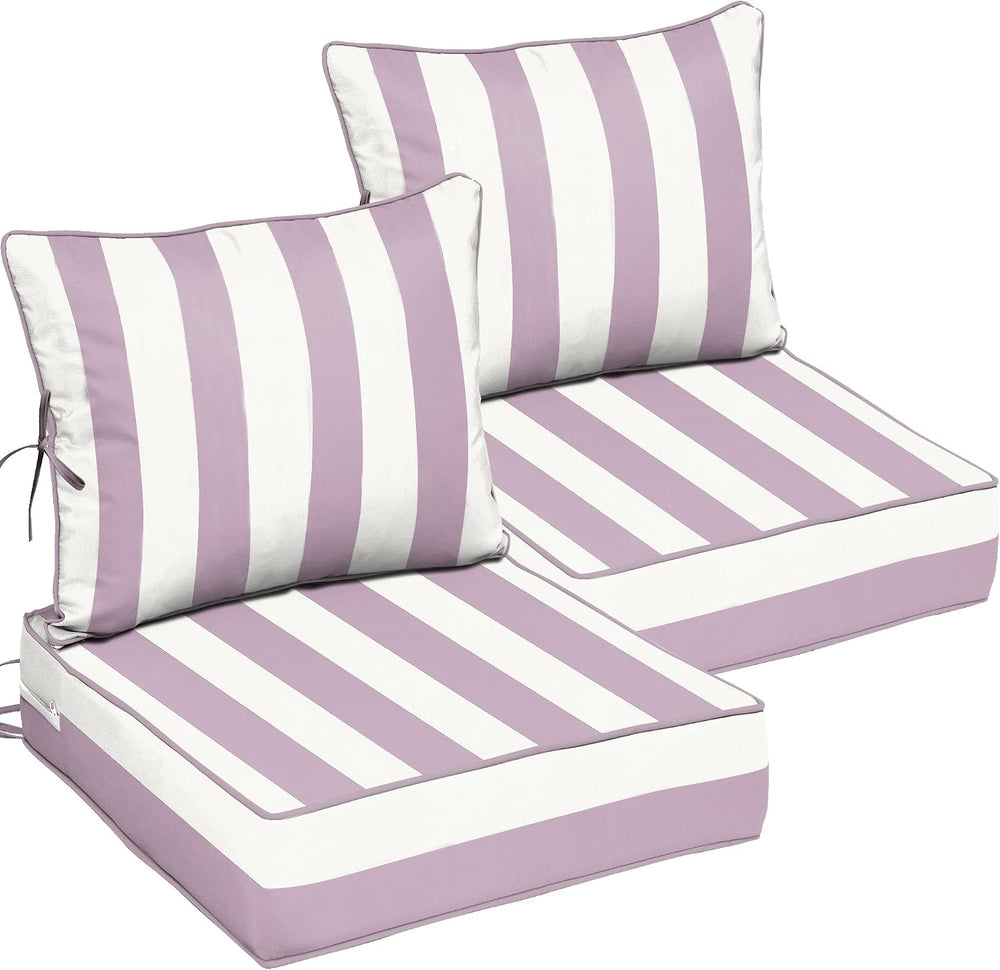 22x24 Outdoor Chair Cushions Set of 2, Waterproof Deep Seat Cushions for Pati...