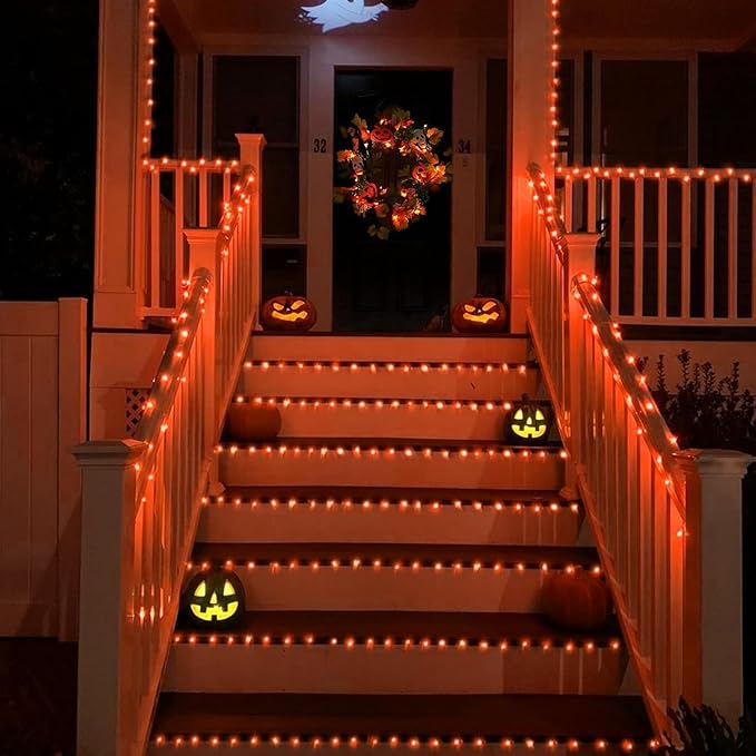 YEGUO 165ft 500 LED Halloween Lights Outdoor Waterproof, Orange String Lights...