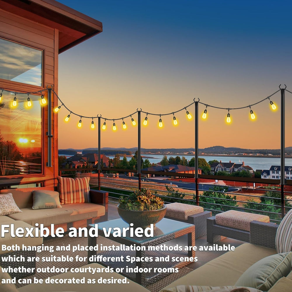 AHRLHR 6 Pack 5 Ft String Light Poles, String Light Poles for Outside with Fi...