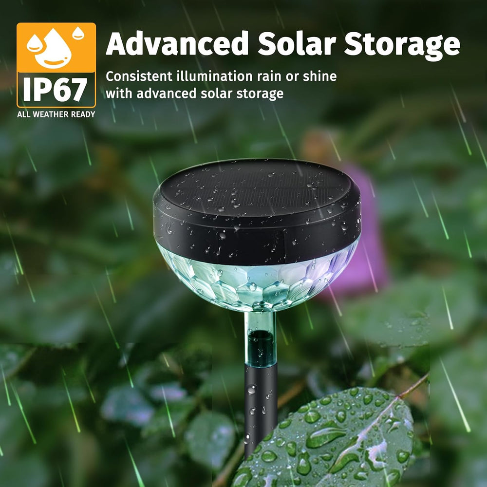 JNOEC 12Pack Solar Pathway Lights Outdoor, Color Changing+8 Fixed Color (Warm...