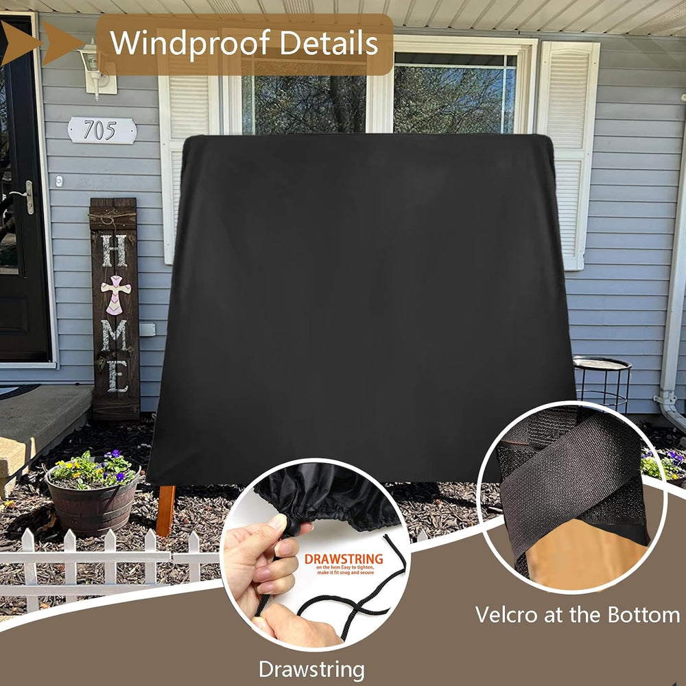 FLYMEI Outdoor Swing Cover Waterproof, 72" L×55" W×67" H, Black