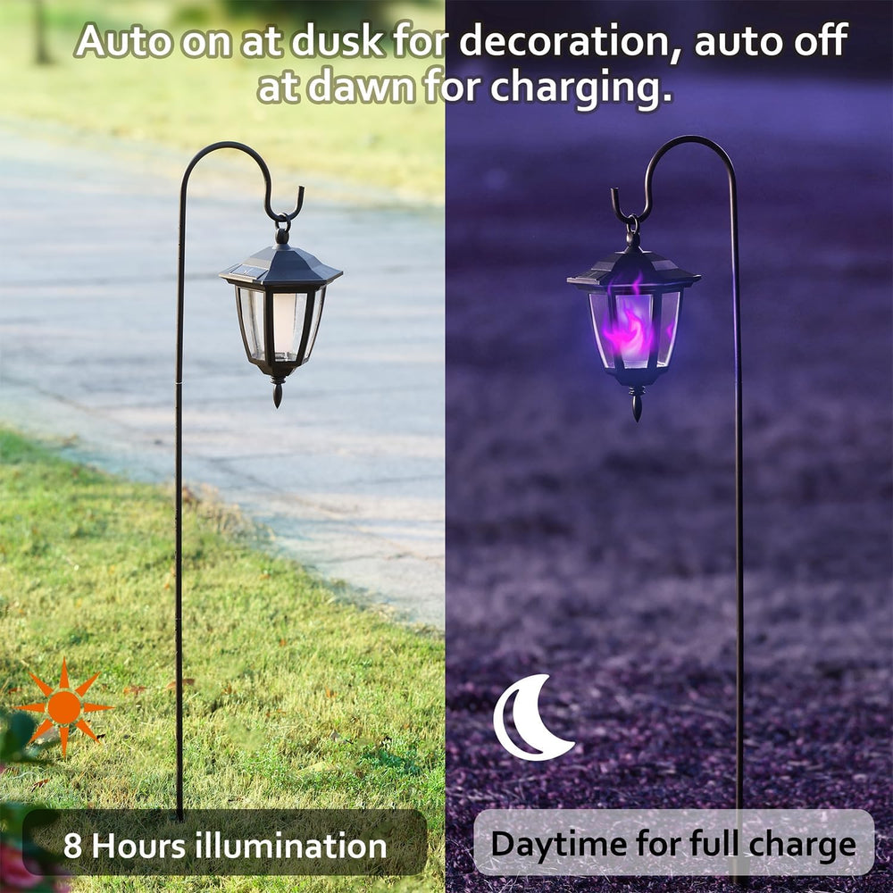 Dynaming 6 Pack Solar Halloween Flame Hanging Lights Outdoor, Flickering Flam...