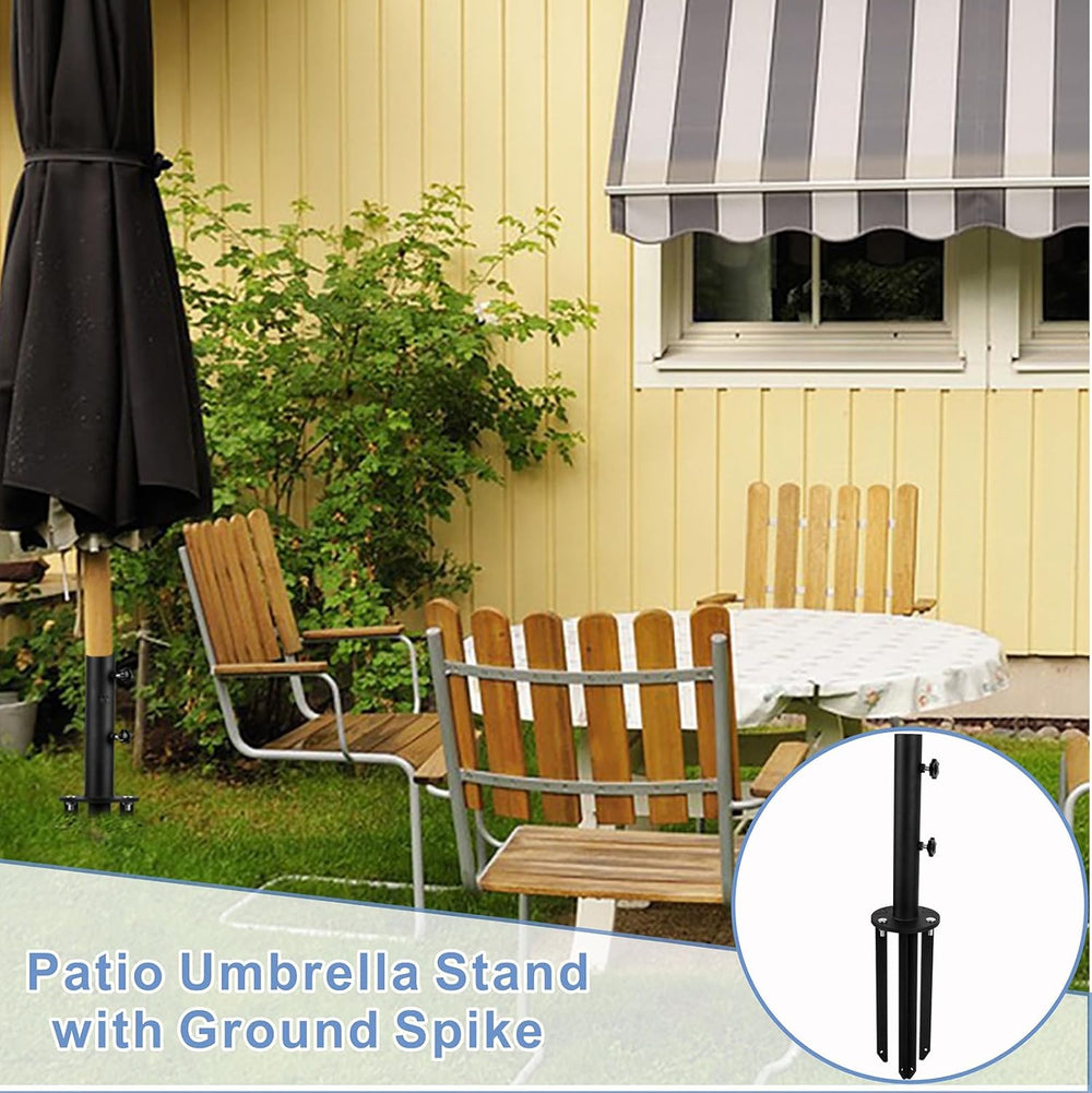 Patio Umbrella Stand Base, Heavy Duty Outdoor Umbrella Holder, Metal Grass Um...