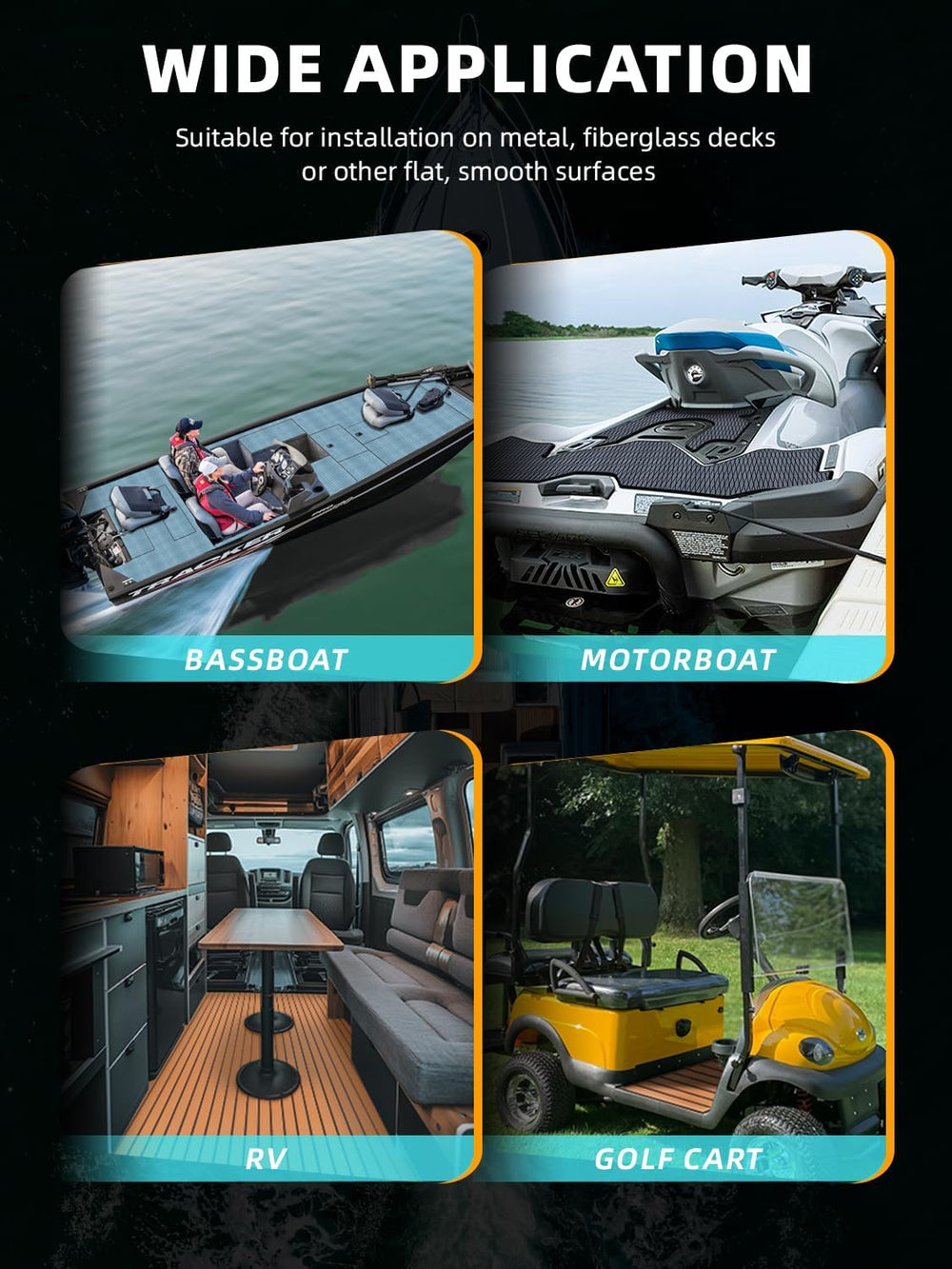 FOCEAN Boat Flooring EVA Foam Boat Decking Marine Mat Non-Slip Self-Adhesive ...