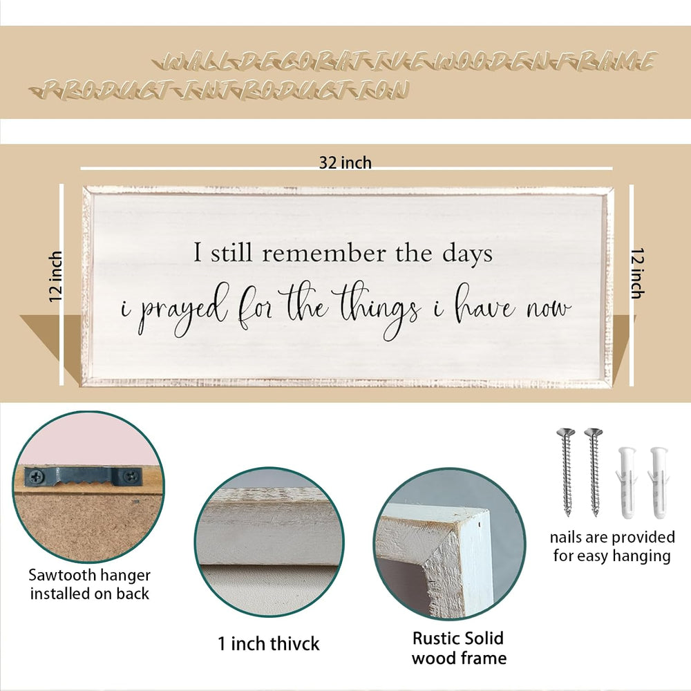 comurdyo I Still Remember the Days I Prayed Sign, 32" x 12", White