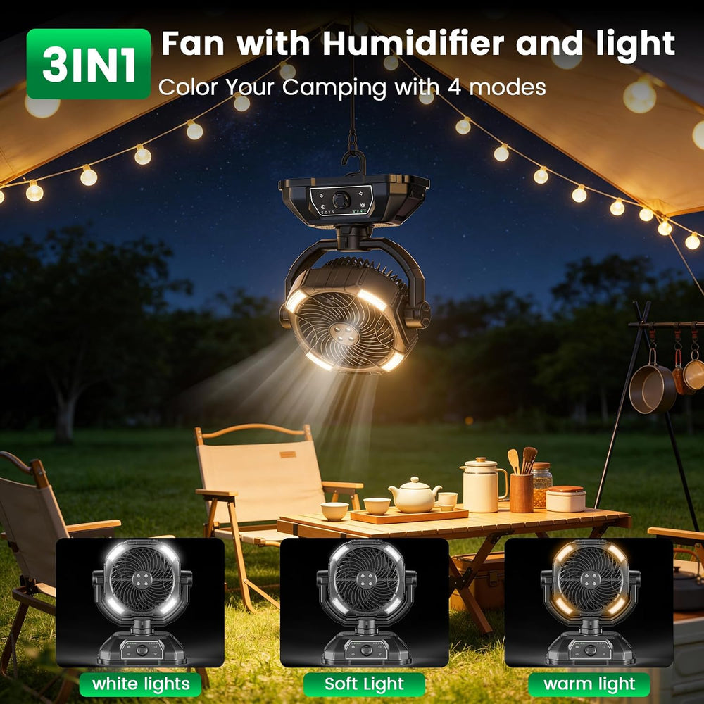 XAP Portable Misting Fan Rechargeable for Hot Weather - 9-inch Oscillating Ca...