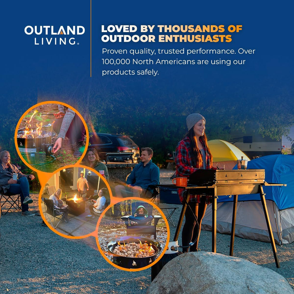 Outland Living Portable Propane Fire Pit, 19-inch, 58,000 BTU with Fire Pit C...