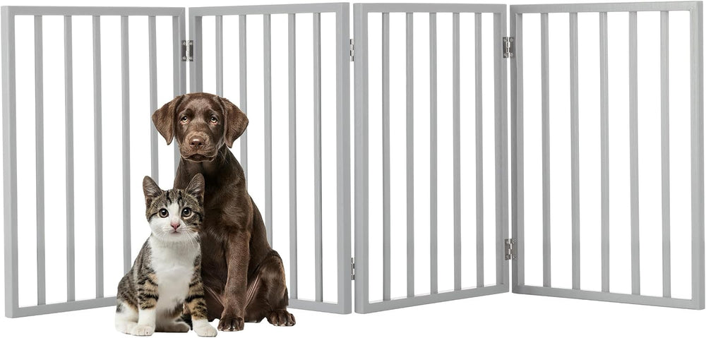 Pet Gate - 4-Panel Indoor Foldable Dog Fence for Stairs, Hallways, or Doorway...