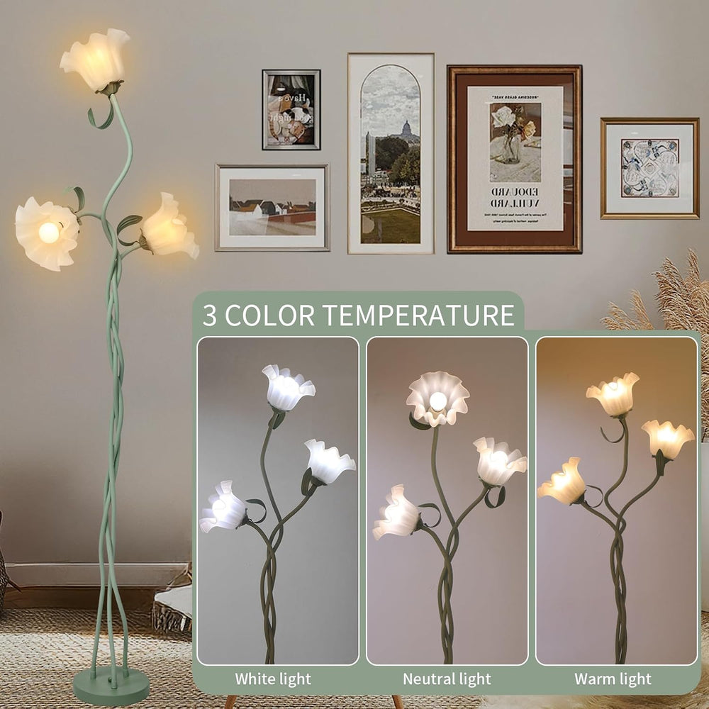 Flower Floor Lamp for Living Room, Tall Flower Reading lamp with Flexible Nec...