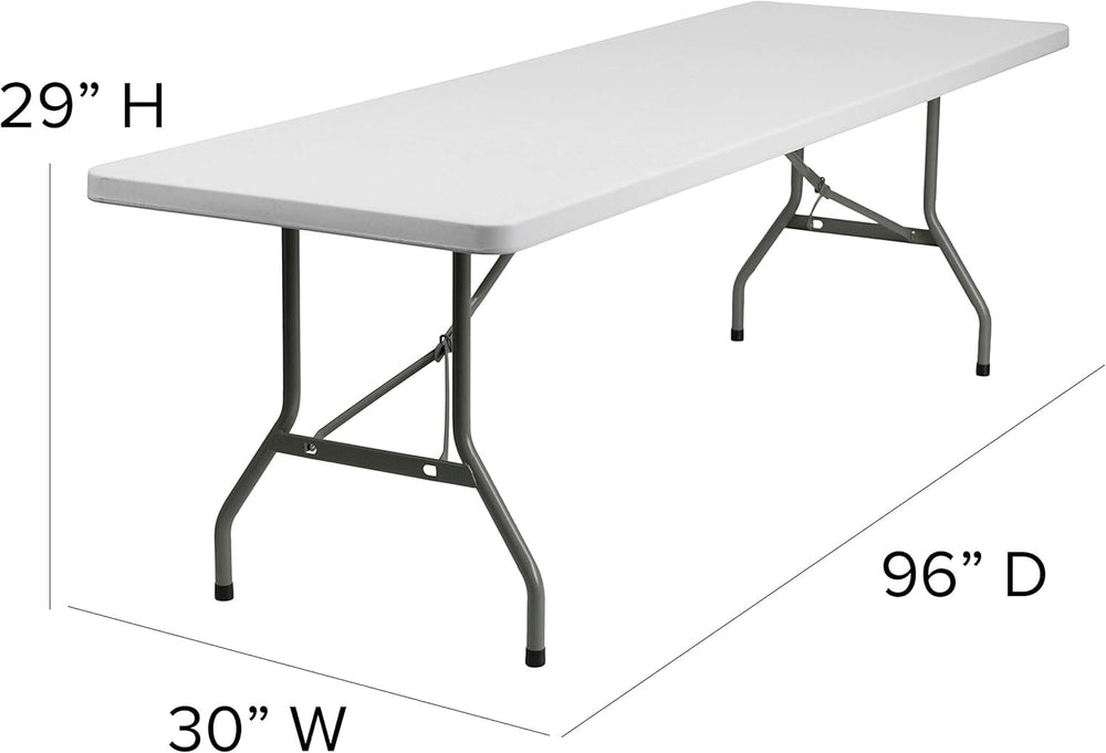 Flash Furniture 8-Foot Granite White Plastic Folding Table