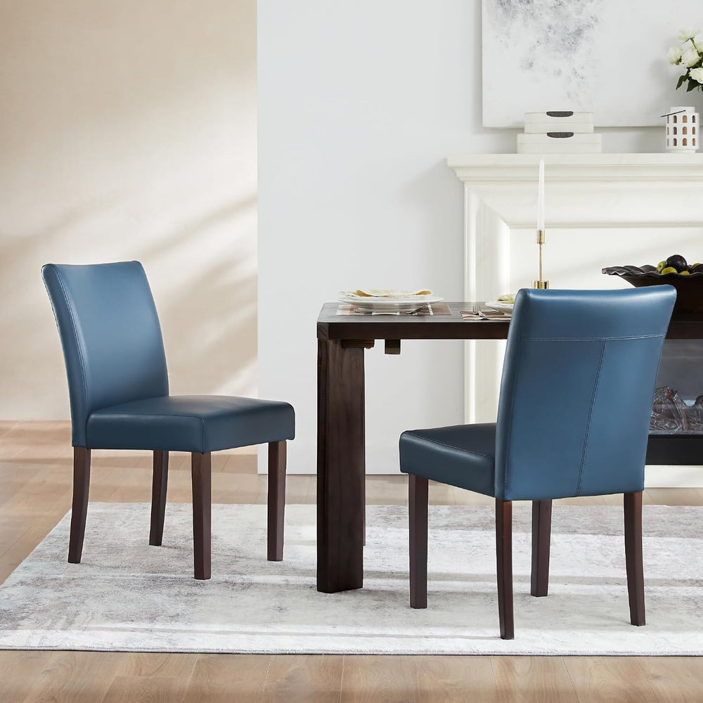 Watson & Whitely Upholstered Dining Chairs, Faux Leather, Set of 6, Blue