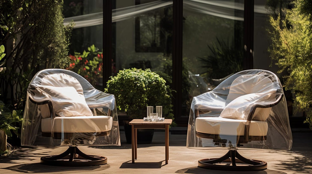 2 Pack Clear PVC Patio Swivel Chair Covers, Waterproof, 33 x 35 x 38.5 In
