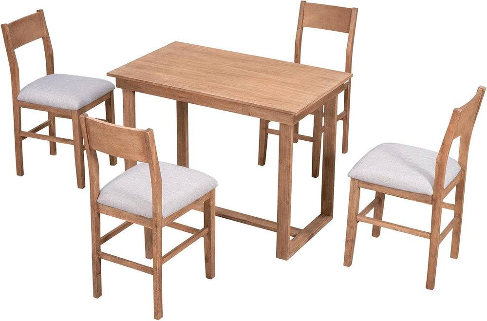 LUMISOL 5-Piece Counter Height Dining Table Set for 4, Farmhouse Kitchen Tabl...