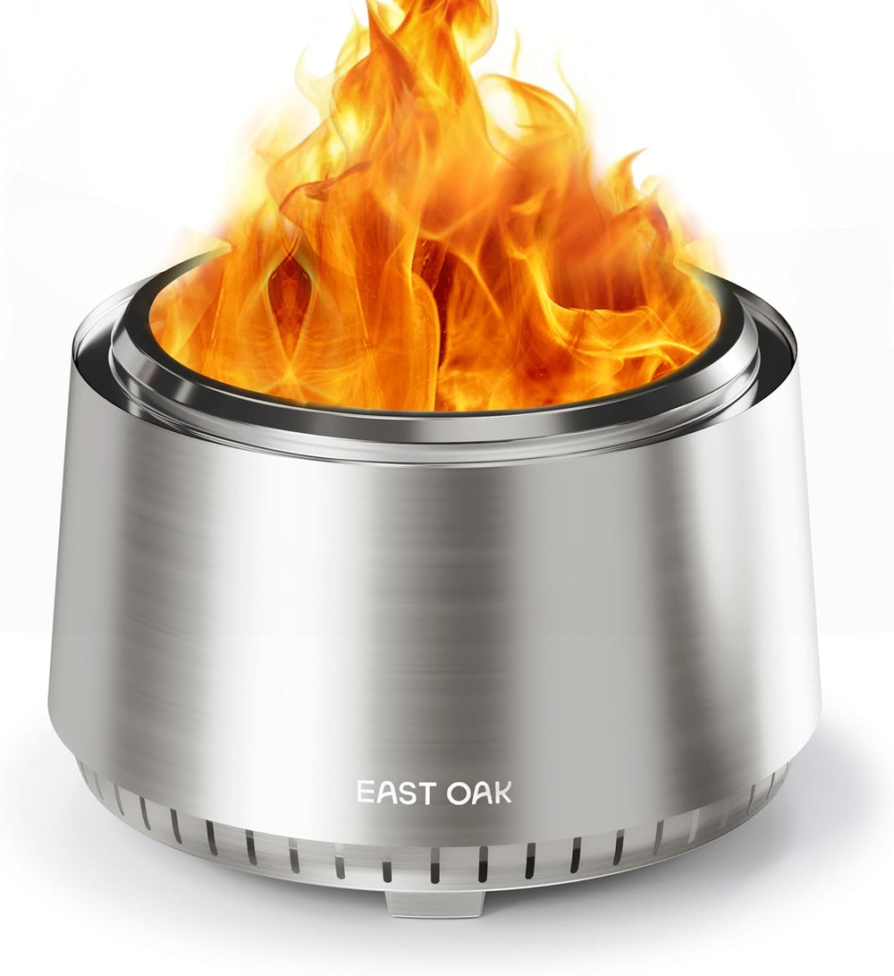 East Oak Fuoco 21 Inch Smokeless Fire Pit, Outdoor Wood Burning Bonfire Firep...